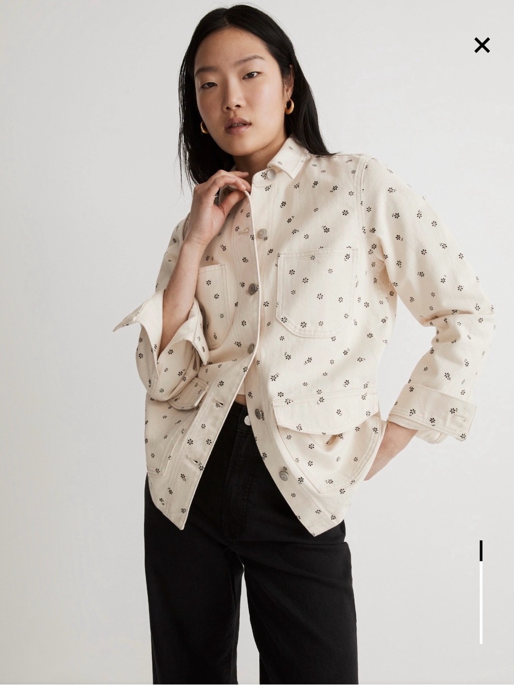 Like New Madewell Denim Chore Coat in Daisy Drizzle- Size Medium